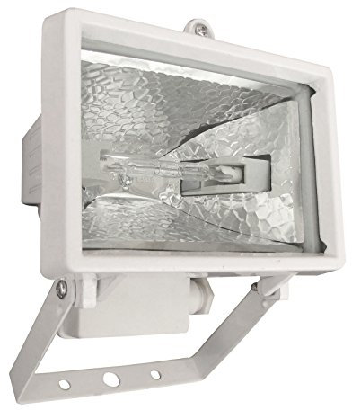 TIBELEC 345360 Projecteur sans Lampe Blanc IP44 pour Ampoule 120W Max, Éclairage Extérieur Résistant (vendu sans ampoule)