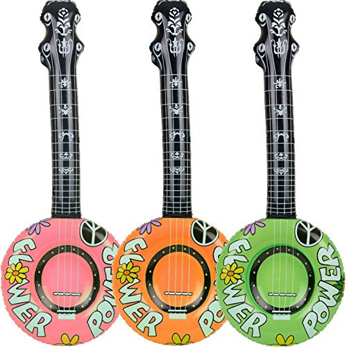 unbekannt 1x aufblasbares * Banjo * - 100cm lang - als Deko für Mottoparty, Karneval oder Geburtstag // Kindergeburtstag aufblasbar Gitarre
