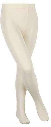 FALKE Romantic Dot K Ti transparents épais fantaisie 1 paire, Collants Mixte enfant, Blanc Off-White 2059, 152-164