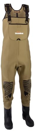 Snowbee Classic Neoprene Chest Waders with Cleated Sole PVC Boots, Reinforced Knees & Front Pouch for Fly Fishing & River Wading - Size 6-12 (Size 10)