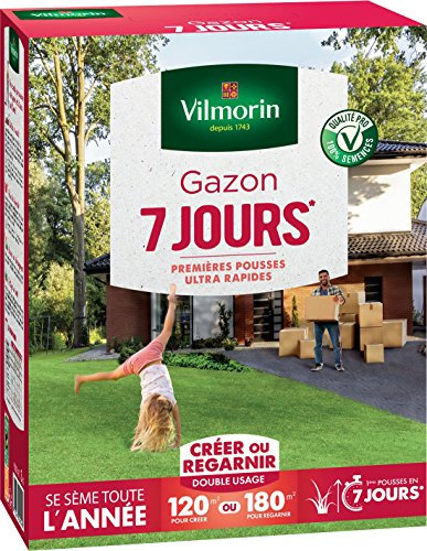 Vilmorin 4460715 Gazon 7 Jours, Vert, 3 kg