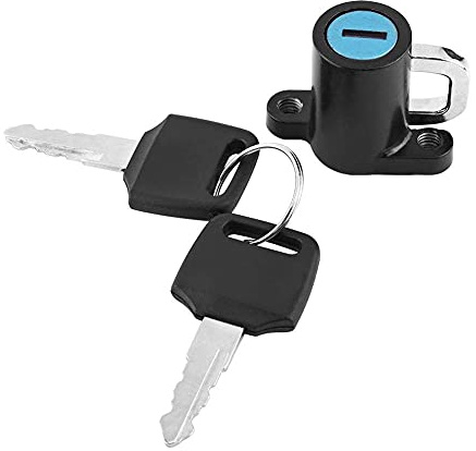 Aramox - Gancho de bloqueo universal para casco, bici, moto, con 2 llaves
