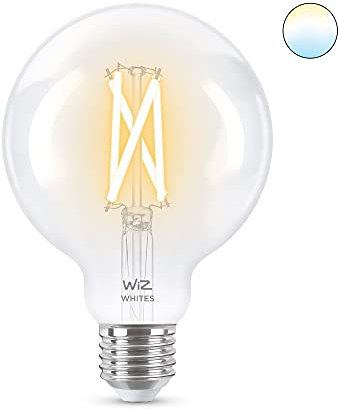 WiZ Lampadina Smart WiFi, Luce Bianca Dimmerabile, Filament, E27, 7W, Tecnologia SpaceSense, Controllo Vocale (Alexa, Apple HomeKit, Google Home)