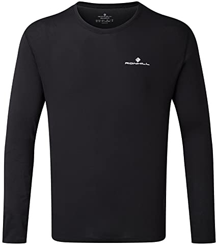 Ronhill Men's Core L/S Tee T Shirt, Black/Bright White, L UK