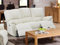 Vente-unique - Elektrisches 3-Sitzer-Sofa, Leder, Braun