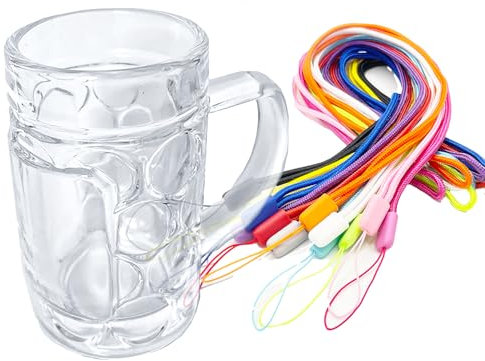 Carlso 24x Mini Bierkrug, Massglaß, Seidel, Oktoberfest, Bayern Schnapsglas 4cl (bunte Bänder)