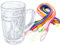 Carlso 24x Mini Bierkrug, Massglaß, Seidel, Oktoberfest, Bayern Schnapsglas 4cl (bunte Bänder)