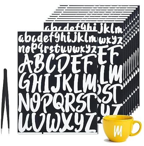 JINTANG 10PCS lettere adesive, adesivi lettere, lettere adesive grandi, adesivo in vinile durevole,adatto per biglietti d'auguri tazze valigie cassette postali finestre, telefoni (lettera bianca)