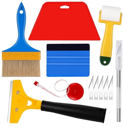 CALIBAN Werkzeug-Set für Tapeten mit Installationsset, inklusive Glätteisen.