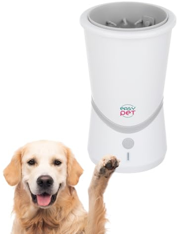 Lava Zampe Ricaricabile per Cani e Gatti Easy Pet, Lava zampre, Lava zampe per cani, Pulizia con Setole in Silicone, Senza Fili, Autonomia 4 Ore, Ideale per Zampe Piccole e Medie