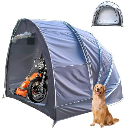 YSMSMZJK Fahrradgarage Hängen 2 in 1 Motorrad Garage Winterfest mit 210D Oxford-Gewebe PU4000 Wasserdicht Fahrrad überdachung Fahrradzelt,Black