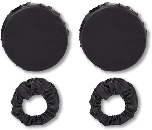 Zamboo Copriruota Passeggino - Set di 4 Coperture Esterne per Ruote Buggy - Copriruote Carrozzina Impermeabili per Auto e Casa - Nero