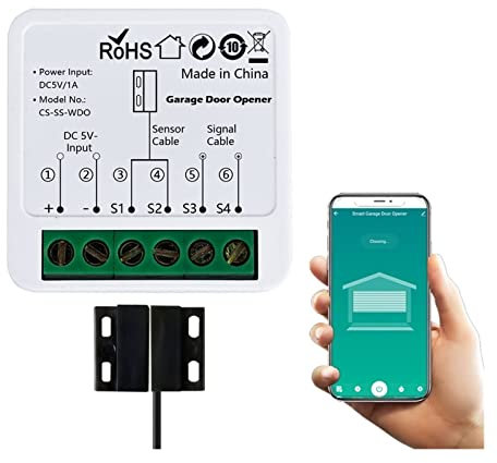 JOJIDE Apriporta Elettrico, Tuya Smart Garage Door Opener WiFi Gate Door Controller Compatibile for Sicurezza Domestica/Fattoria/Garage/Azienda,per cancello