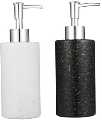 Mikinona 2pièces Distributeur Savon Verre Pression Lot Flacons Rechargeables Lotion Shampooing Corps Salon Salle De Bain Élégant