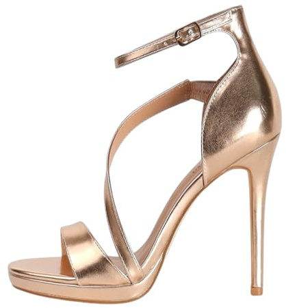 Shayenne La Bottine Sandaletten Damenschuhe Pumps Abendschuhe Bronze Größe 40 – 11 cm Pfennigabsatz – Elegante High Heels mit Knöchelriemen – Schuhe für Hochzeit, Party, Abendkleid & Alltag