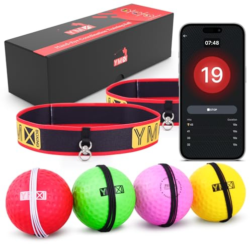 YMX BOXING - Set di 4 Palline da Boxe per riflessi + 2 Fasce Regolabili, Ideale per allenare riflessi, Tempo, precisione, concentrazione e coordinazione Oculo-Manuale, Allenamento per Boxe