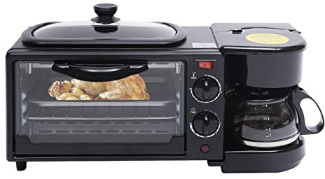 3In1 Minibackofen Frühstücksmaschine Pizzaofen Kaffee Hausgebrauch Grillplatte Toastofen Campingbackofen