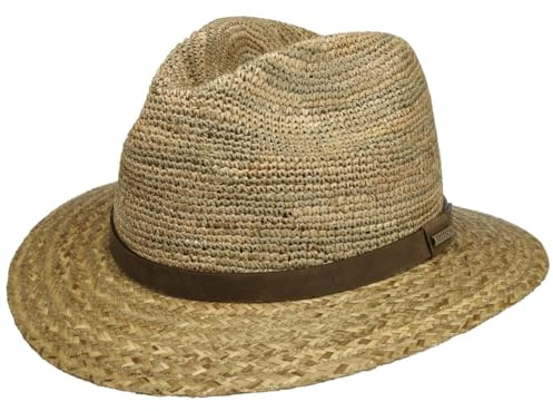 Stetson Faircreek Traveller Straw Hat Seagrass Leather Band Sun Protection Unisex Summer Nature S (54-55 cm)