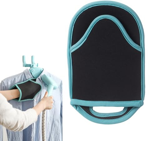 SHIMOYAMA Guanti da stiratura, 1 pezzo, grandi guanti di protezione dal calore per vapore, aiuto per stiratura, tappetino resistente al calore per vestiti (nero)