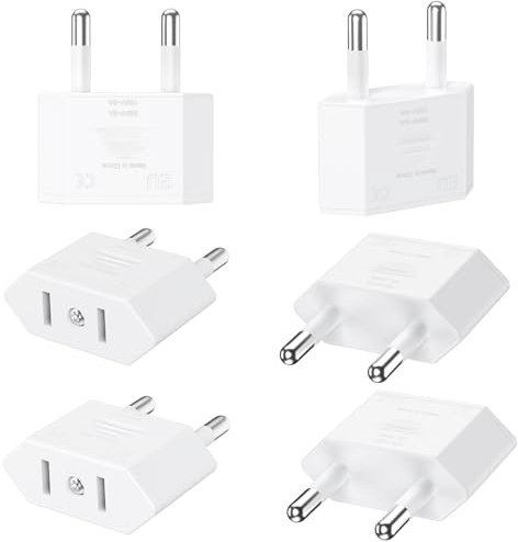 Clomnpe US till EU-adapter, Travel Plug to EU, Adapterkontakt Amerika till Europa, adapter amerikansk kontakt till Spanien, lämplig för resor till USA/Kanada/Japan/Asien till Spanien