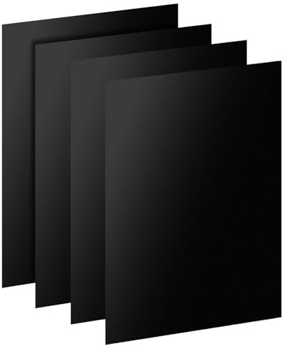 Alfombrillas para barbacoa, 4 unidades, universales para la parte inferior de hornos asistidos por ventilador, reutilizables, lavables, antiadherentes para parrillas de carbón o gas.