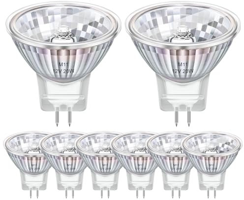 Morotty 8 Stück Leuchtmittel MR11 GU4/G4, 12v GU4 Dimmbar 20w 35mm, Leuchtmittel 20w 12v 200LM MR11 G4 Warmweiß 2800K für Landschaftsbeleuchtung
