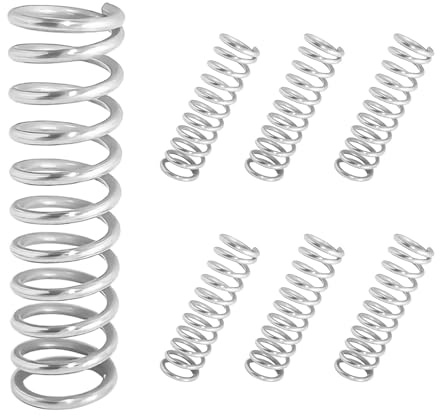 Qrity 10 Stycken Kompressionsfjädrar, Spiralfjädrar i Rostfritt Stål, 1 mm Tråd Dimension, 10 mm OD, 50 mm Fri Längd, Tryckfjäder för Ersättning och Reparation