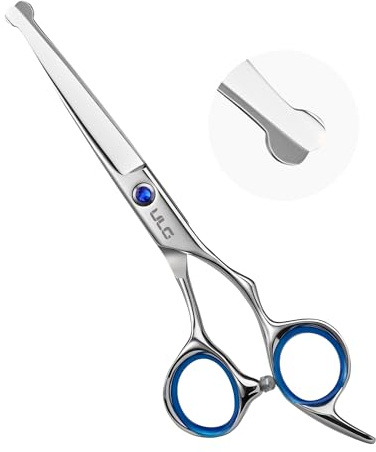ULG Hair Cutting Scissors for Kids, 6.5” Safety Round-Tip Hair Scissors for Baby Toddler Children Hair Cutting and Trimming, Ergonomic Offset Handles, 100% Japanese Stainless Steel, Ultra Sharp