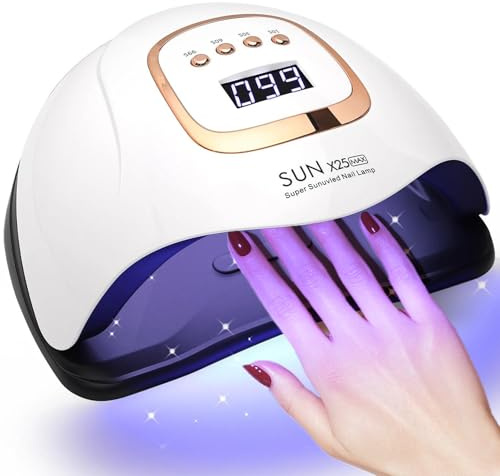 380W Lampe UV Ongles Gel avec 81 Perles, 4 RéGlages De Minuterie Lampe Uv Ongles Semi Permanent Avec LCD Ecran, Capteur Automatique UV Lamp Nails pour Maison et Salons de Manucure Professionnels