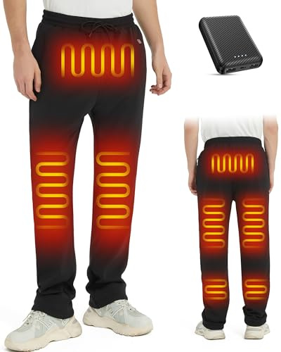 FERNIDA Pantalon Chauffant pour Hommes Femmes, Pantalon Chauffant avec Power Bank, Pantalon Électrique Chauffant pour Jogging en Plein Air, Pêche, Ski, Vélo