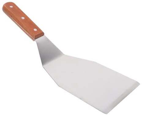 MUELODSIC Espátula de Cocina de Acero Inoxidable Resistente al Calor con Mango Antideslizante Espátula Grande para Plancha y Barbacoa Utensilio Multifunción para Carne y Pancakes con Diseño