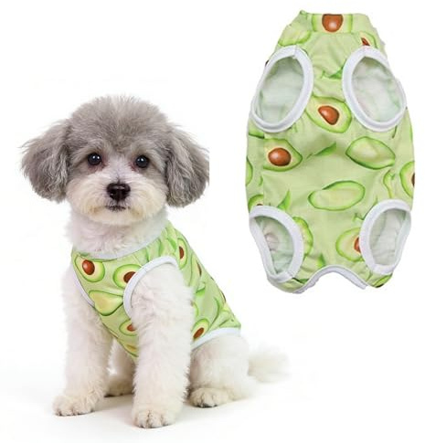 KOQAIIZ Traje de Recuperación para Perros, Después de la Castración Body Postoperatorio Perro Ropa Perro Pequeño Post Operatorio Protector de Heridas Abdominales para Perros Heridas