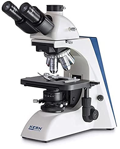 Microscopio a luce trasmessa [Kern OBN-135] Espansione flessibile per l'utente esperto, sistema ottico: Infinito, tubo: trinoculare, illuminazione: 3W LED (luce trasmessa)