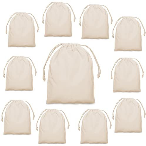 ELES VIDA Bolso Tote pequeño Diferentes TAMAÑOS Set para Pintar - para Fiesta de cumpleaños Infantil, Recuerdos de Bricolaje para Boda, Regalo (Naturaleza, 25 x 30 cm | 10 Piezas)
