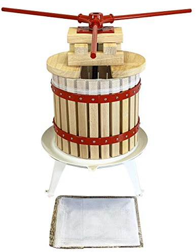 Deluxe Fruit and Apple Press (12 Litre) Pack with 2 Straining Bags, 2 Packs of Extension Blocks & 3 Handles
