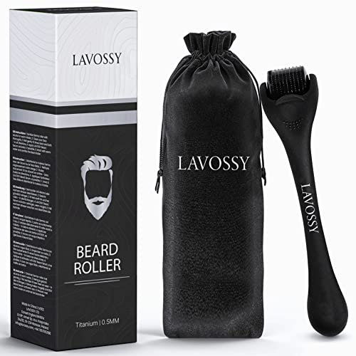 LAVOSSY Derma Bartroller für das Wachstum für Männer – Hochwertiger Dermaroller 0,5 mm Titan-Nadel, Bart-Derma-Roller, Bart-Wachstumsroller