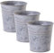 Jinfa 3er Set Blumentöpfe Blech Zink Metall Pflanztopf Übertopf Vase Balkon Garten Aschenbecher | Größe: XS | Ø 9,3 cm x H 9,5 cm | 0,5L