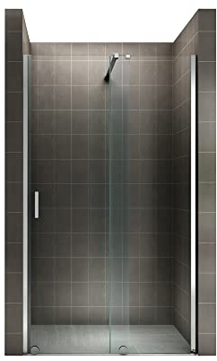 i-flair Schiebetür Duschabtrennung NADINE 180x200 cm für Duschnische Duschtür Nischenschiebetür in Chrom 8mm ESG Sicherheitsglas Klarglas - Links und Rechts montierbar