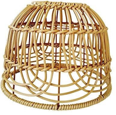 LOVIVER Rattan Kronleuchter Lampenschirm Hängelampe Deckenpendelleuchte Schirm für Esszimmer Schlafzimmer Café, Braun