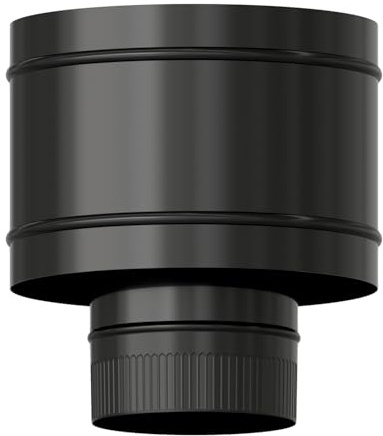 WOLFPACK LINEA PROFESIONAL Terminal Antirrevocante Estufa Vitrificado Negro Ø 200 mm. Sombrero Tubo Chimenea, Sombrero Tubo Humo, Sombrero Tubo Calefacción
