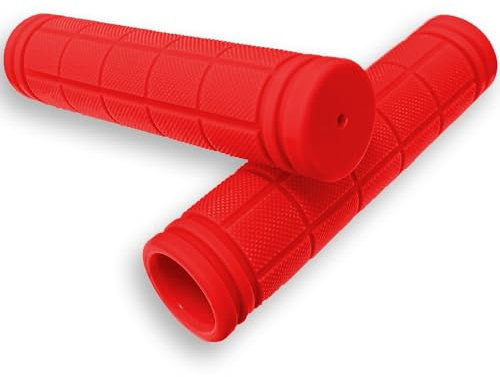FRSOHEWIN Cykelhandtag, handtag för styre,ergonomiskt, gummi, cykelstyre, halkfria för cykel, MTB, stadscykel, mountainbike, 1 par, 120 mm, röd