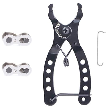 4 Piezas Eslabón de Cadena de Bicicleta, 6-7-8 Velocidad Cadena de Bicicleta, Cadena de Liberación Rápida Conector, Eslabones Perdidos de Bicicleta, Con Alicate Bike Link y Ganchos de Cadena