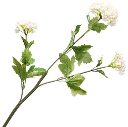 HXSCOO Simulation 3-head wooden hydrangea wedding decoration simulation flower snowball fake flower model room decoration shooting props Flower(White)