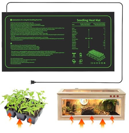 AMFUN Heizmatte, Wärmematte für Sämling Germination und Haustier, Heizkissen Amphibien, IP67 Wasserdicht Pet Mat Wärmer Bett Matte Sicher und Haltbar, 25 * 52cm, 20Watt