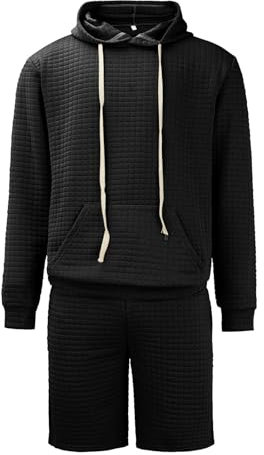Oranger Trainingsanzug für Herren, Hosenanzug, Set 2024, Herren, Geschenk, Herren, Frühling, Sommer, Herbst und Winter, locker, einfarbig, mit Kapuze, bequem, Sport, Freizeit, kariert, langärmelig,