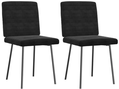 vidaXL Sillas de Comedor 2 Unidades Terciopelo Negro