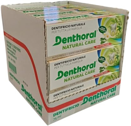Denthoral Dentifricio Natural Care confezione famiglia da 12 pezzi