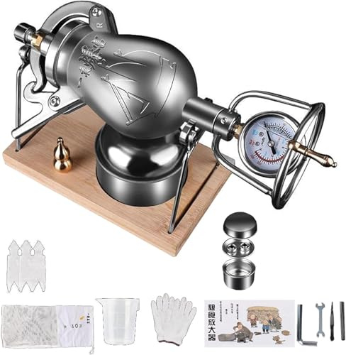 Macchina per Riso Soffiato A Mano Cinese, Macchina per Popcorn Ad Alta Pressione, Amplificatore Di Grano per Popcorn Tradizionale con Riscaldamento A Fiamma Libera(238ml)