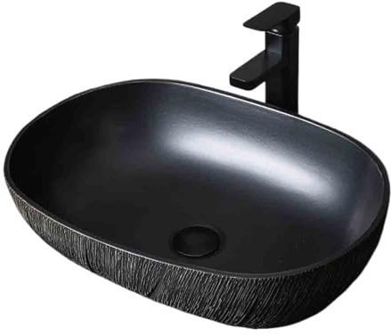 MYUYEE Lavabo de Pedestal Individual Lavabo Ovalado baño doméstico con Accesorios encimera Moderna,