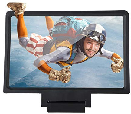 Ejoyous Lente D'ingrandimento dello Schermo del Telefono, Ingranditore HD 1,5X con Tecnologia Ottica per Film e Letture Mobili, Portatile Leggero per Anziani e Bambini (BLACK)